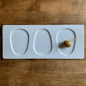 Fortessa "Fortaluxe" 3-Section Rectangular Appetizer Plate | Porcelain
